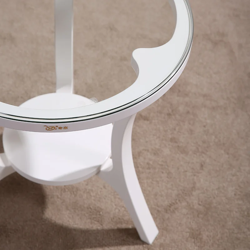 2018new Round minimalist modern wooden end table suitable for the living room solid wood tea table white antique furniture M257
