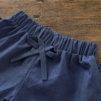 Emmababy Summer Newest Newborn Baby Girl Clothes Sleeveless Lace Flower Tops Ruffle Denim Shorts 2Pcs Outfits Summer Clothes 4
