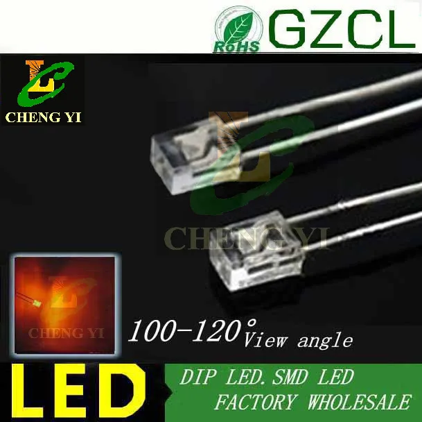 500PCS 2x3x4mm Rectangle LED Red Colour Red Light Emitting Diode