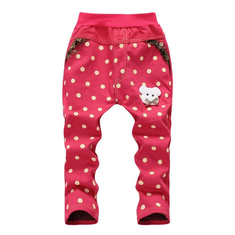 2017 New Children Cute Cartoon Dot Print Elastic Waist Kids pants
