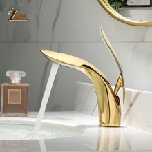 ZGRK Basin Faucets Elegant Bathroom Faucet Hot and Cold Water Basin Mixer Tap Golden Finish Brass Toilet Sink Water Tap zgrk basin faucets bronze black crane bathroom faucets hot and cold water mixer tap mixer tap torneira