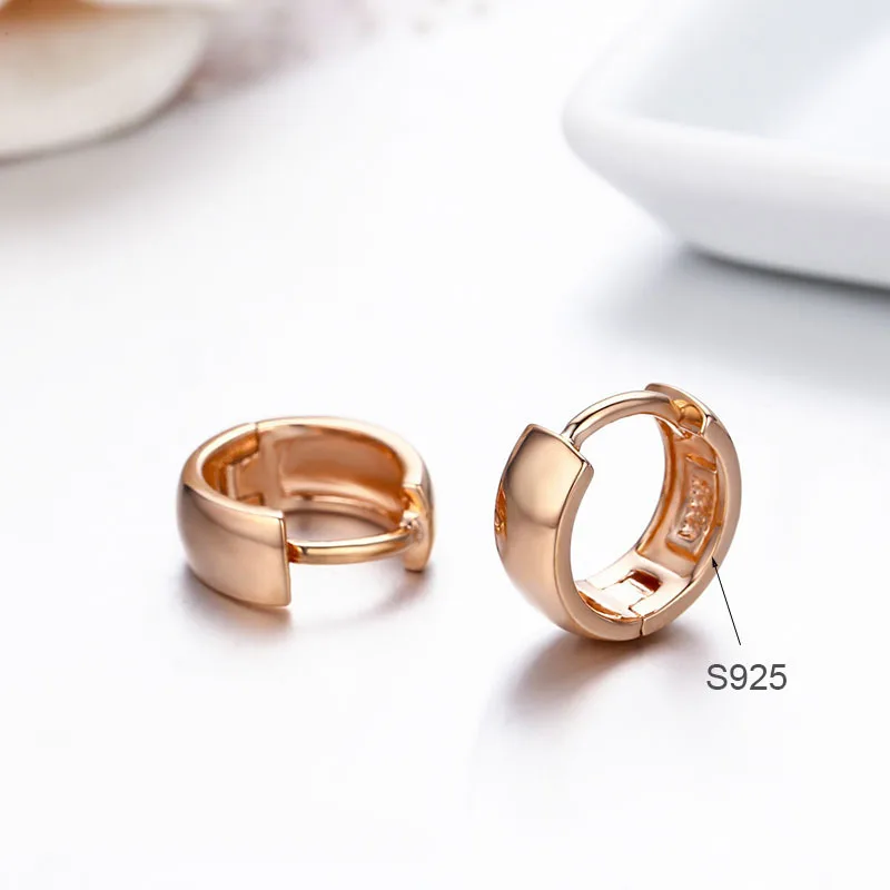925 пробы серебряные круглые широкие маленькие серьги-кольца Huggies для женщин, девушек, Мужчин, Ювелирные изделия, антиаллергенные серьги Aros Aretes Ohrringe