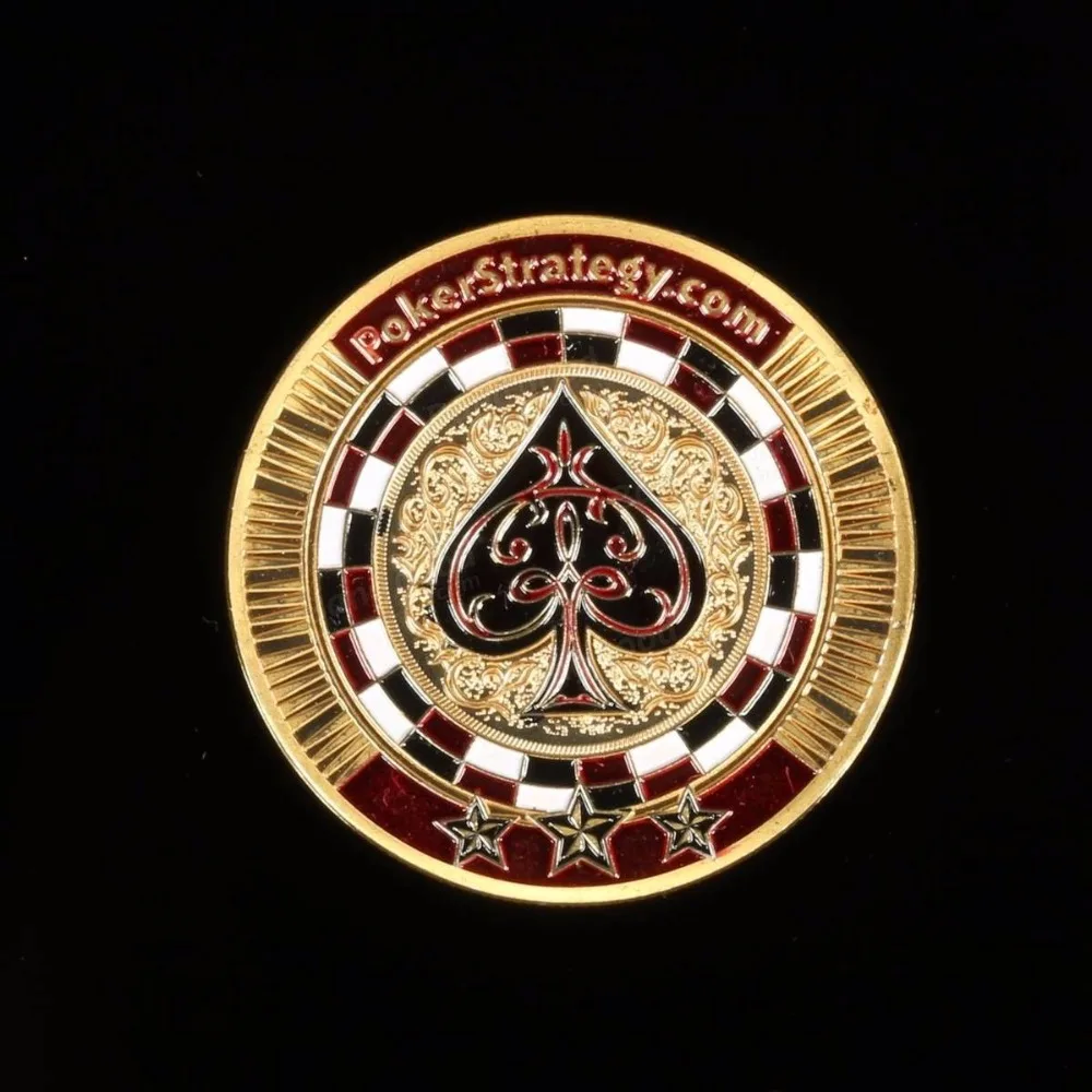 Metal Poker Guard Card Gold Plated With Round Plastic Case Protector Coin Chip (3)