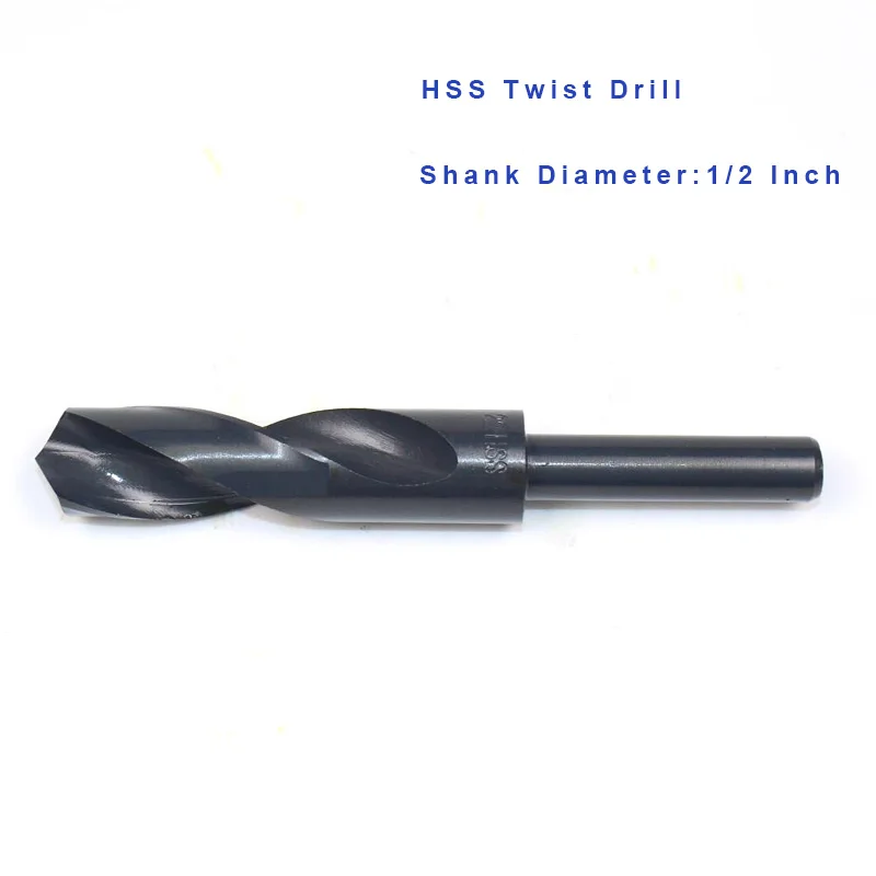 New 1pc 30-38mm 1/2 inch HSS Reduced Shank Twist Drill Bit Shank 