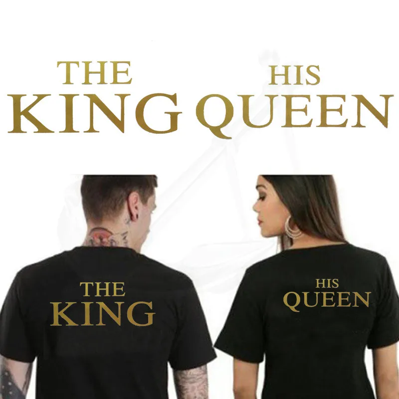 

THE KING and HIS QUEEN iron on patch 25*10cm DIY Gold T-shirt Sweater thermal transfer paper patches for clothing
