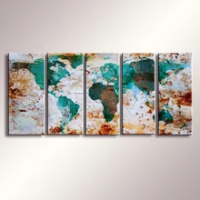 

World Map painting High Quality Printed Colorful World Map Modern Wall Art Painting ,Abstract Painting Free Shipping