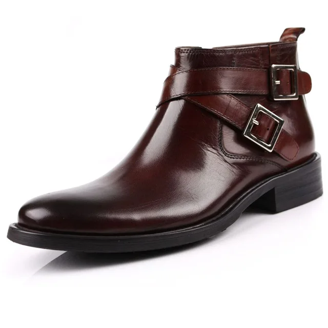 Buy New Classic Men's real leather Ankle Boots STRAP