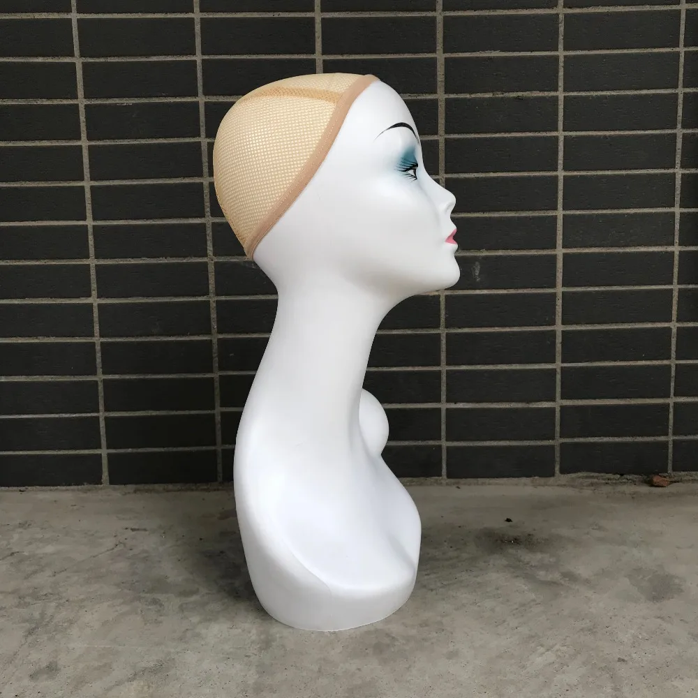 Practical White Skin Female Mannequin Head Wig Cap Scarf Display Manikin Head Holder Stand Model (3)