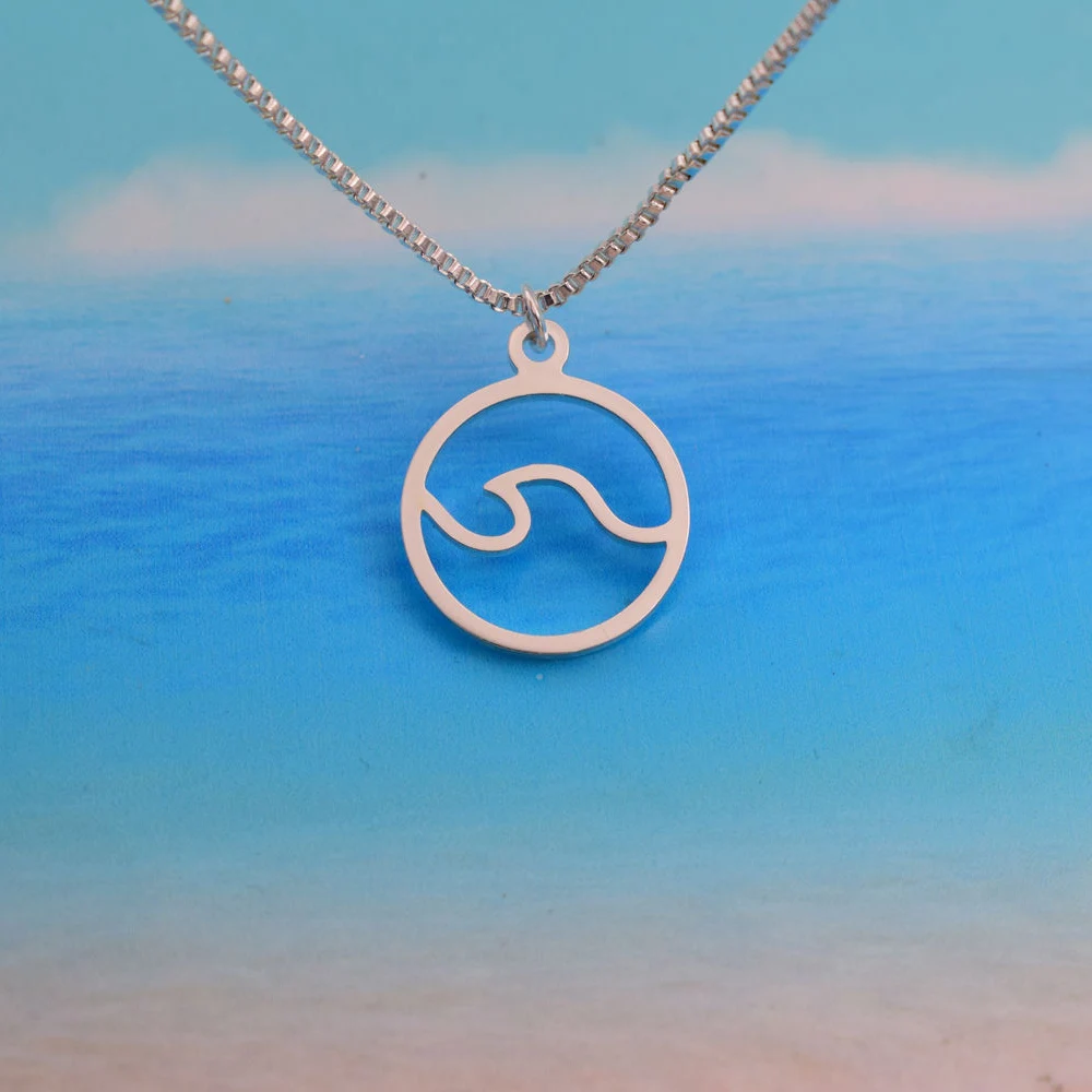SanLan 12pcs Simple And Gentle Sea Wave Pendant Necklace , Brilliant