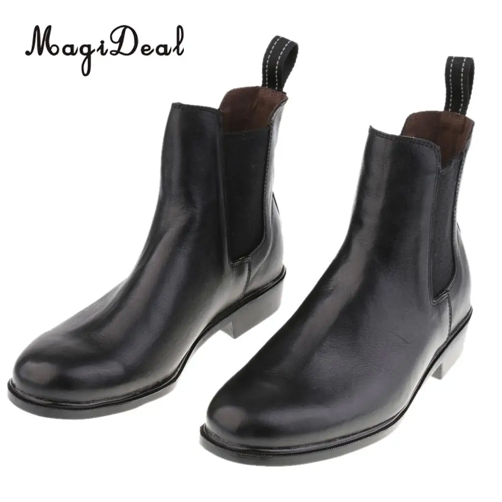 MagiDeal Premium Women Classic Equestrian Ankle Length Leather Boots Horse Riding Footwears