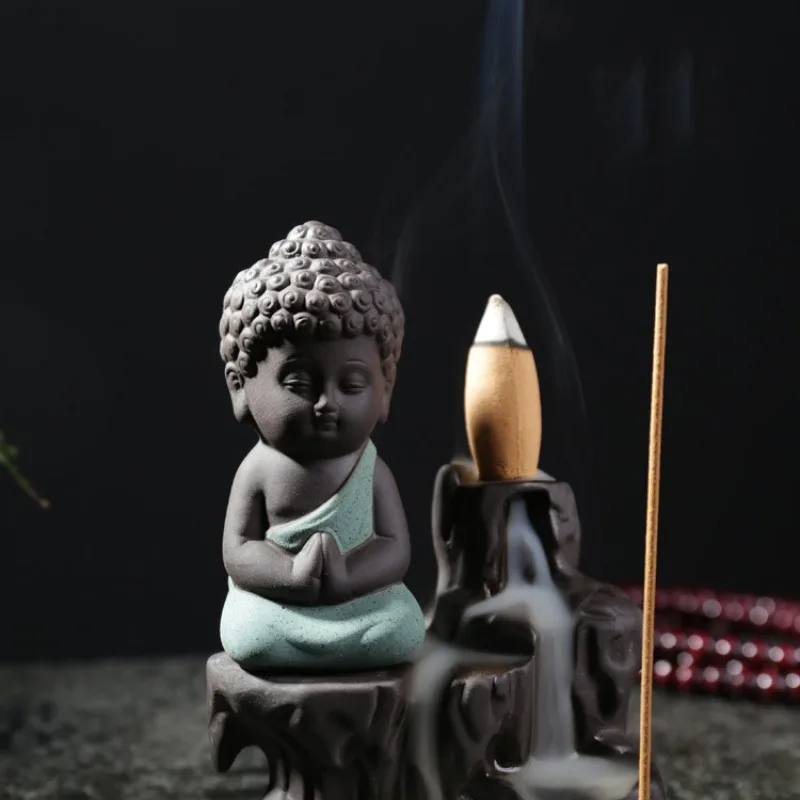 Курильница для благовоний горелка в виде сидящего Будды конусы для ароматерапии палочки держатель керамические горелки для благовоний Аромалампа буддийский Храмовая горелка