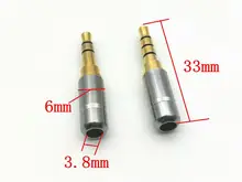 20pcs brass 3 5mm plug for Audio Headphones connector adapter