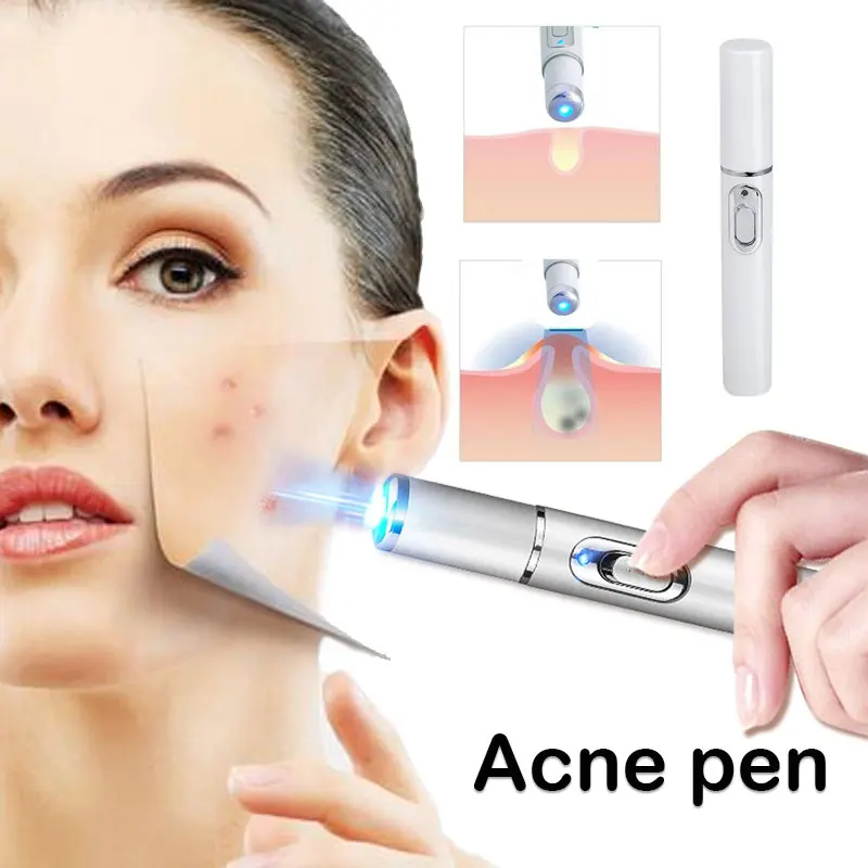 Personal Care Facial Beauty Device Portable Blue Light Gift Acne Pen Cosmetic White Scar Wrinkle Removal Anti-Aging