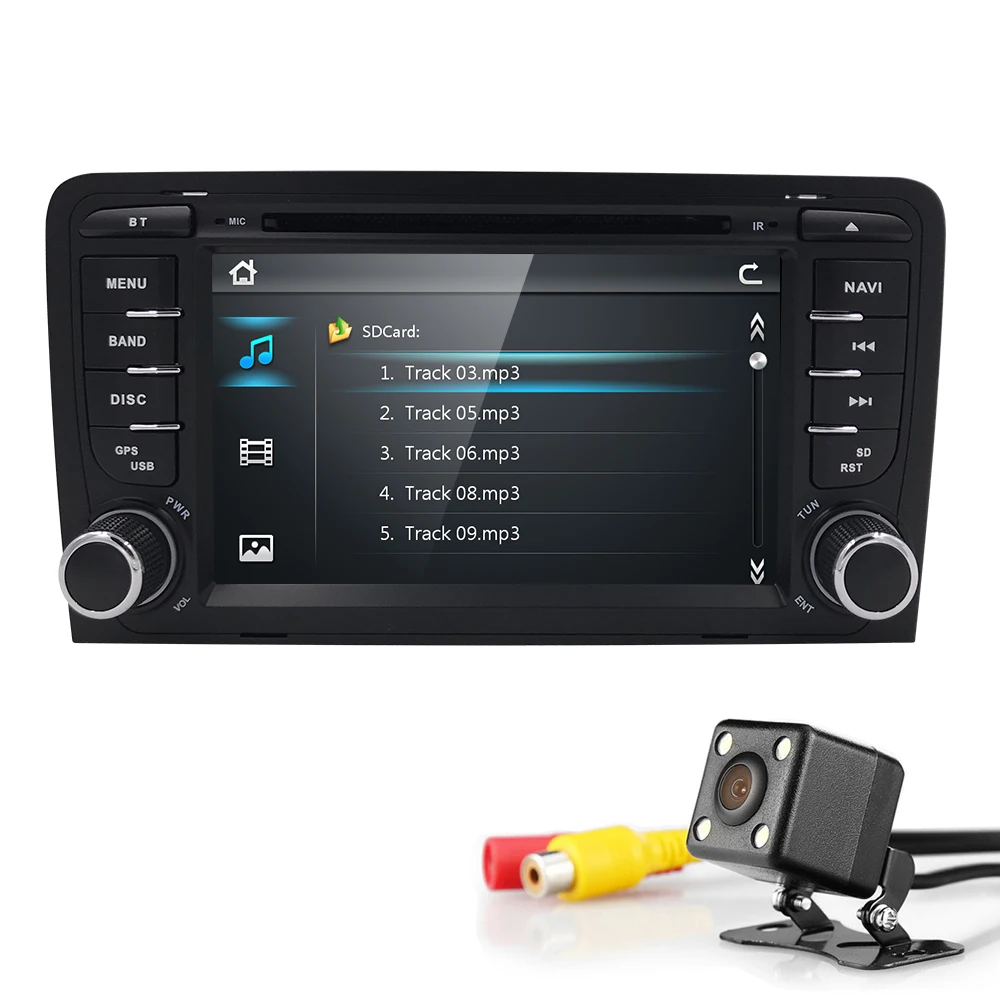 Excellent 7" AutoRadio 2 din CAR DVD Multimedia Player For Audi A3 S3 RS3 2003 2004 2005 2006 2007 2008 2009 2010 2011 Head unit GPS 3G BT 2