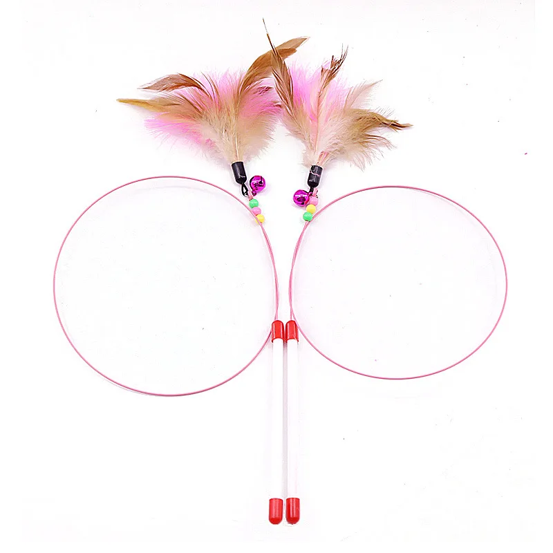 

Cat Toy Feather Wand 100cm Length with Natural Feathers and Colorful Small Bell Are Guaranteed To Drive Your Cat Wild
