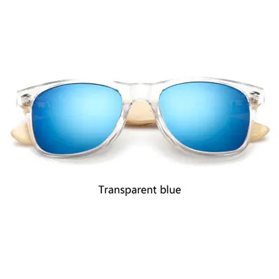 Ralferty, ретро бамбуковые солнцезащитные очки для женщин и мужчин, зеркальные солнцезащитные очки с деревянной оправой, UV400, белые, au, Прямая поставка, Oculos - Цвет линз: Transparent blue