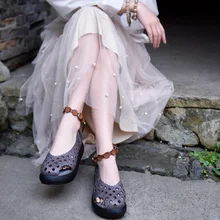 Artmu Original Thick Sole Flower Buckle Peep Toe Women Sandals Genuine Leather Platform Hollow Wedge Heels New Handmade Sandals цена Artmu Original Thick Sole Flower Buckle Peep Toe Women Sandals Genuine Leather Platform Hollow Wedge Heels New Handmade Sandals цены онлайн