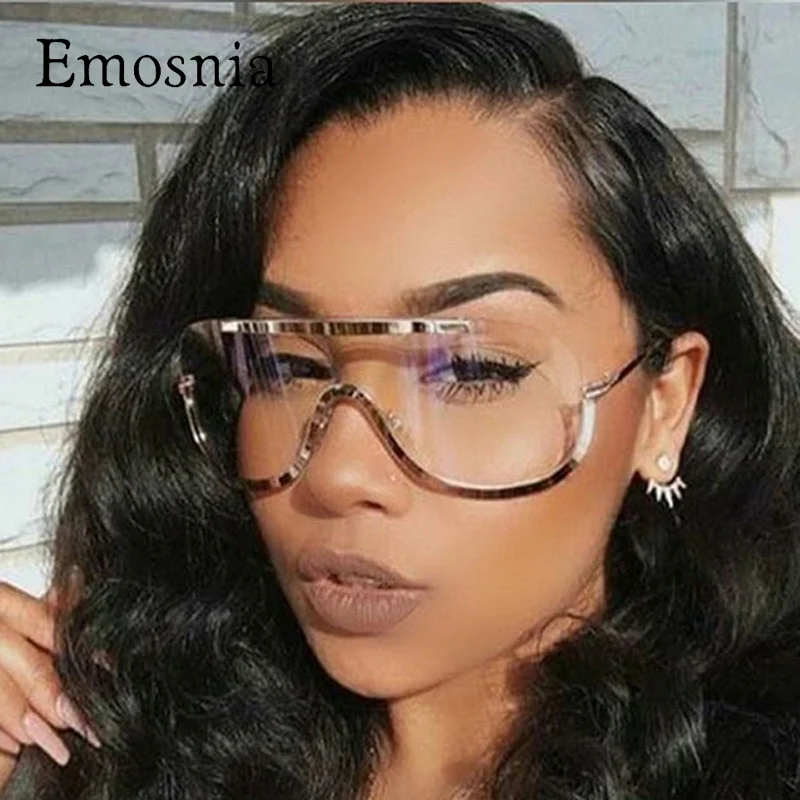 

Emosnia Rimless Gold Clear Sunglasses Men Women 2017 Brand Designer Pilot Clear Sunglasses Big Frame Sun Glasses Lunette Femme