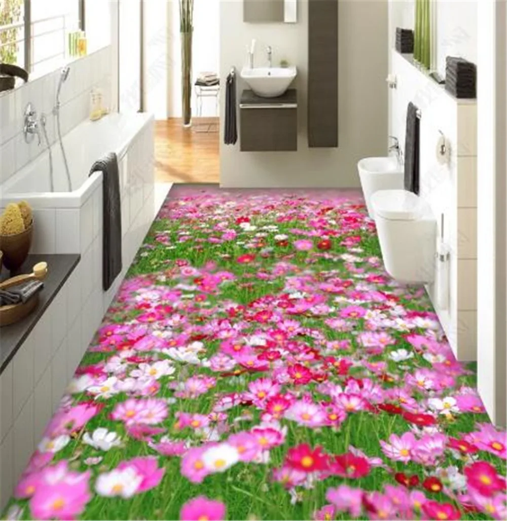 На заказ любой размер 3d обои розовый цветок, растения, цветы и растения 3D Пол интерьер обои