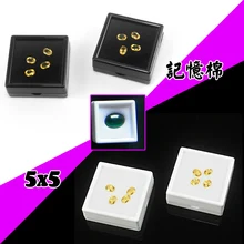 Высокое качество 5 см x 5 см 20 шт./лот футляр для бриллиантов пластиковый Алмазный Корпус каменный ящик драгоценный камень коробка черный и белый