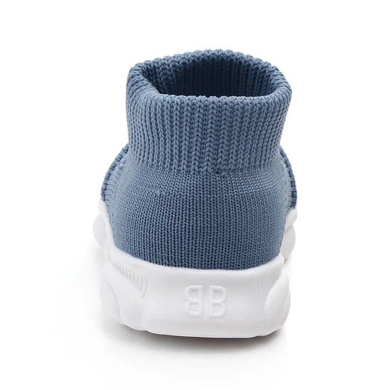 Baby Girls Boys Striped Mesh Sport Run Sneakers Casual Shoes Children's solid color breathable flying woven socks shoes