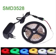 5m SMD3528 LED Strip DC12V LED Light 300leds Single Color Flexible LED Tape Light With 2A Power Supply NO waterproof