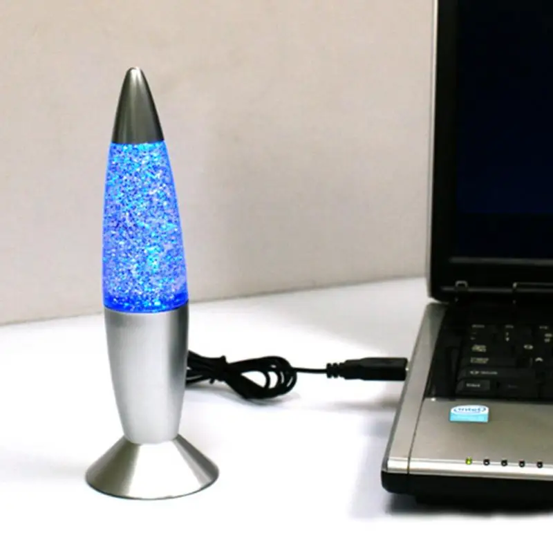 

Christmas Gift Bedside Night lamp 3D Rocket Multi Color Changing Lava Lamp RGB LED Glitter Party Mood Night Light