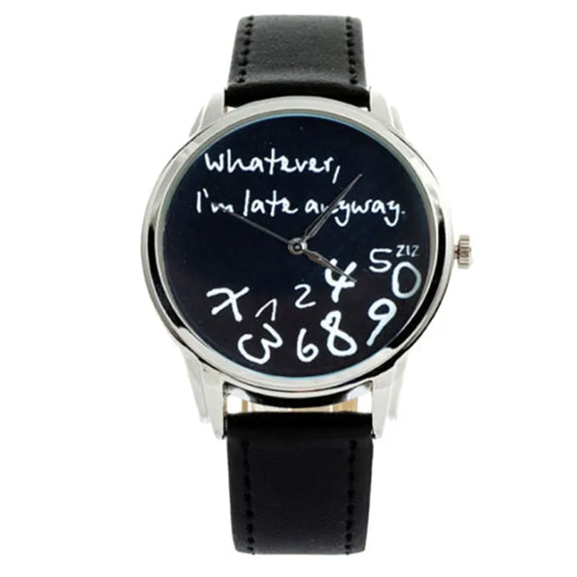 

Durable Details about New Fashion Funny Women Men Analog Whatever,I'm Late Anyway Quartz Wrist Watch
