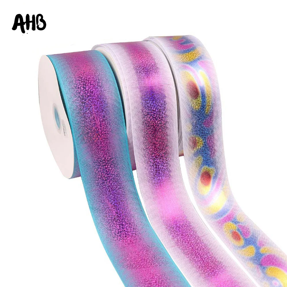 AHB 3 &quot(75 мм) Лазерная Grosgrain лента цветные точки DIY аксессуары для волос свадебный