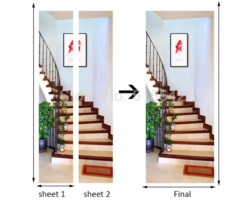 Креативная лестница 3D наклейка на дверь обои домашний Декор ПВХ водонепроницаемые самоклеящиеся обои для гостиной украшение двери
