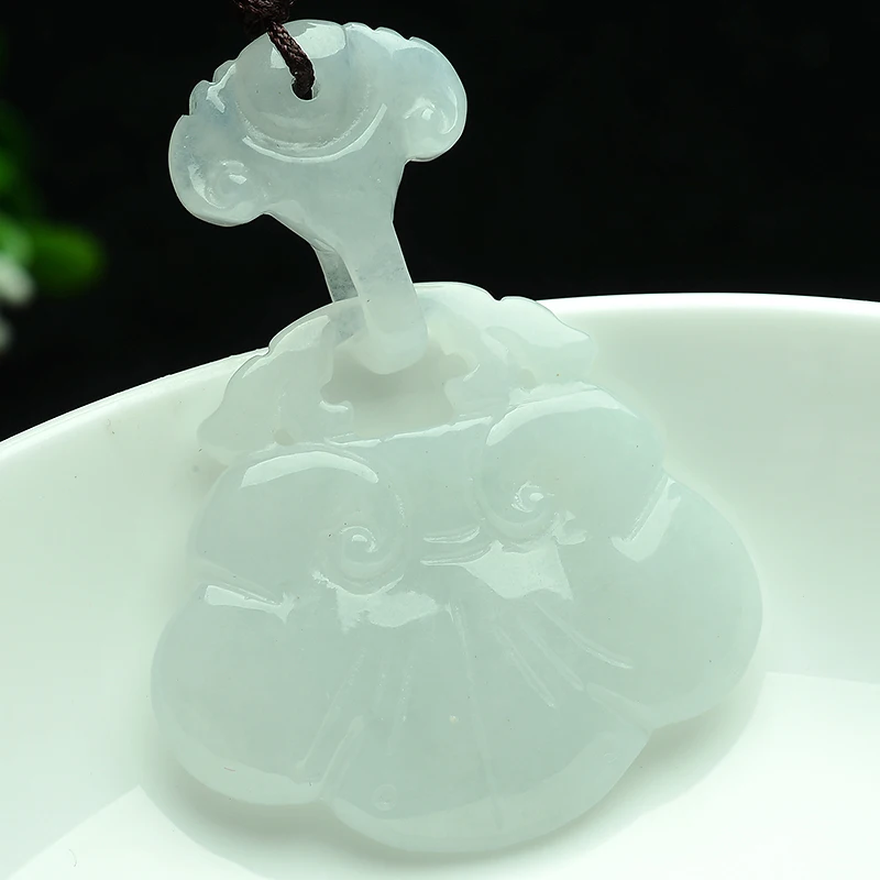 Natural jade ice waxy Ruyi pendant jade Ruyi pendant Ruyi pendant Ruyi ice kinds of jade ringin