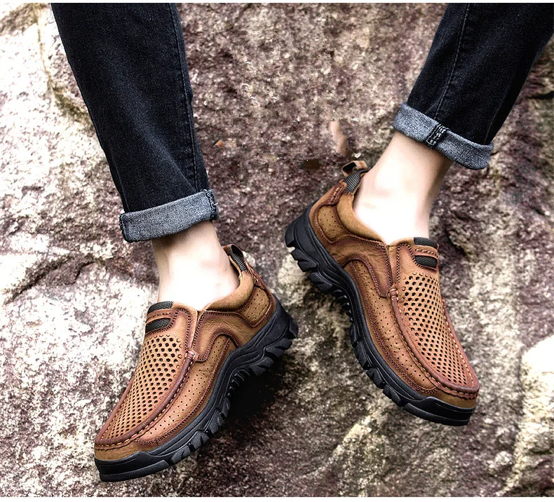 MIXIDELAI/Мужская обувь из натуральной кожи; Мужская обувь в английском стиле; мужская повседневная Уличная обувь на плоской подошве; Рабочая обувь; большой размер 48