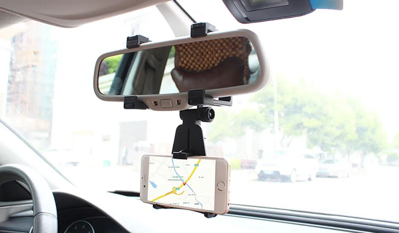 Adjustable Rotary GPS Mobile Phone Car Auto Rearview Mirror Mount Holders Stand For Xiaomi Redmi 4