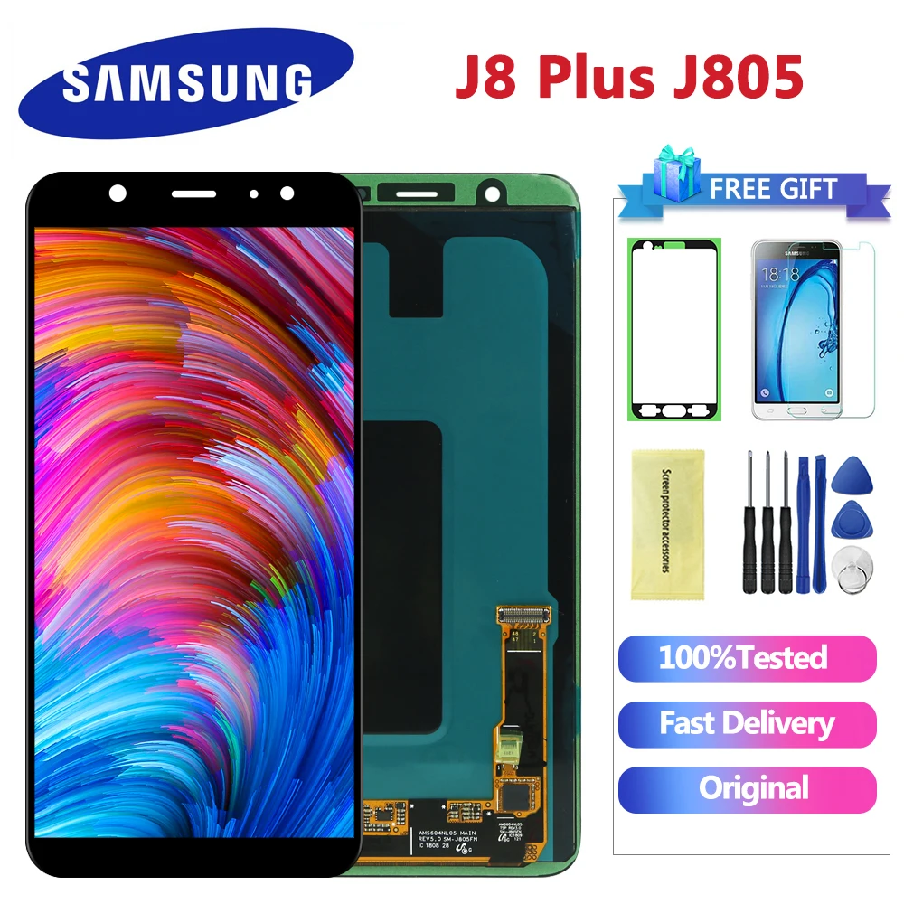 6 4 ''Оригинальный ЖК дисплей для Samsung Galaxy j8 Plus 2018 + j805 сенсорный экран дигитайзер