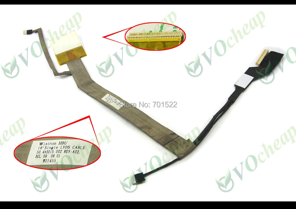 

10 x Genuine New Vedio Flex LCD cable for HP Compaq Presario CQ60 CQ60-100 CQ60-200 CQ60-300 (16") - 50.4AH15.001 50.4AH15.002