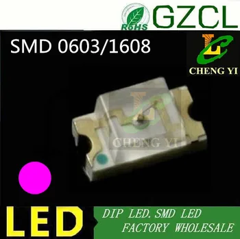 

Pink 0603 chip led diode SMD LED 3.0-3.5V 1608 surface mount led(CE&Rosh)