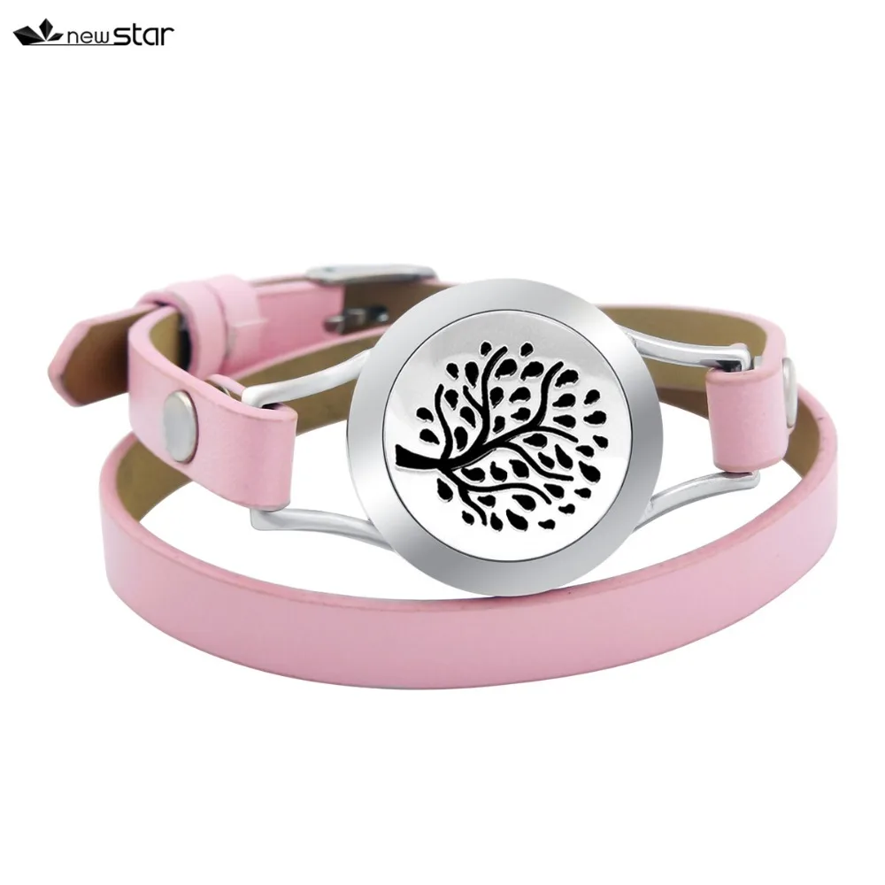 NS-BS061-25 Diffuser Leather Locket Bracelet_