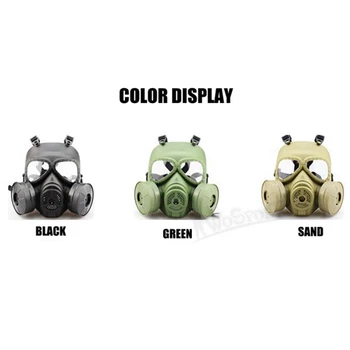 

Double irrigation built-in fan gas mask outdoor field protective mask tactical face