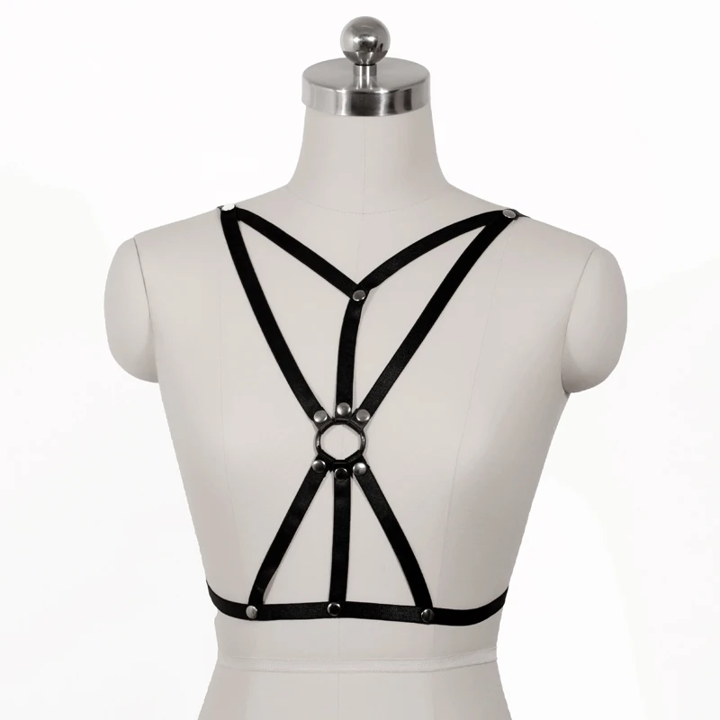 2016 New fashion goth female underbust harness garter belt goth O ring