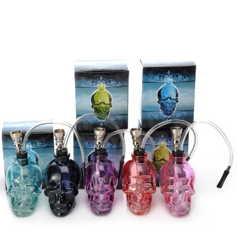 Mini Glass Hookah Water Pipe Skull Bong Shisha Smoking Tobacco 2 Tube Mini Glass Hookah Water Pipe Skull Bong Shisha Smoking Tobacco 2 Tube