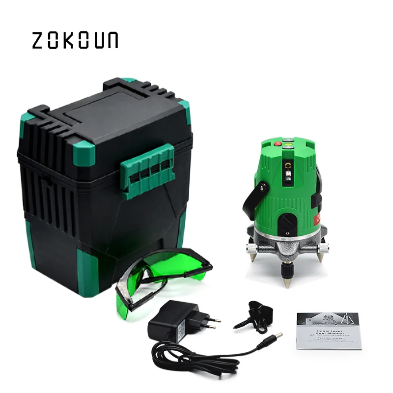 

EU plug 5 lines 6 points 360 degree rotary outdoor mode and Tilt Slash Function cross green laser line level