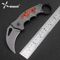 Kkwolf новые da93 Тактический Karambit Складной нож Открытый Охота Кемпинг Средства ухода за кожей Шеи Ножи бороться выжить самозащитой EDC