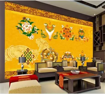 

3d wallpaper photo wallpaper custom livingroom mural auspicious eight treasures picture painting sofa TV background wall sticker