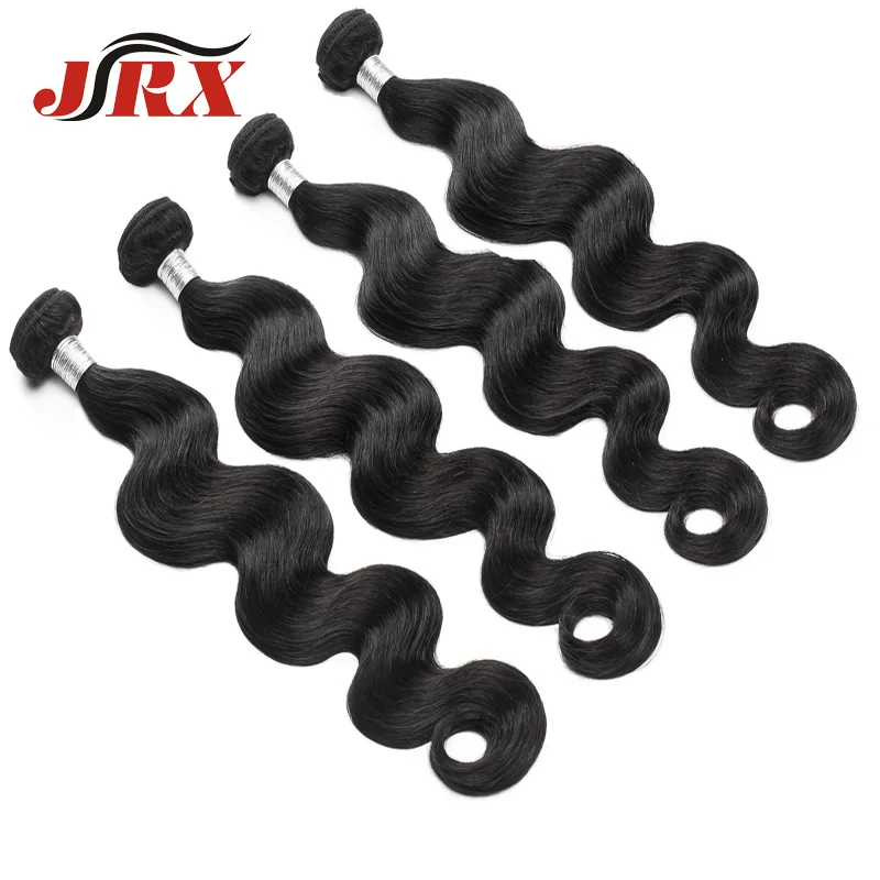 

JRX Indian Virgin Hair Body Wave 4 Bundles 100% Human Hair Weave Unprocessed Indian Body Wave Bundles No Shed And Tangle Free