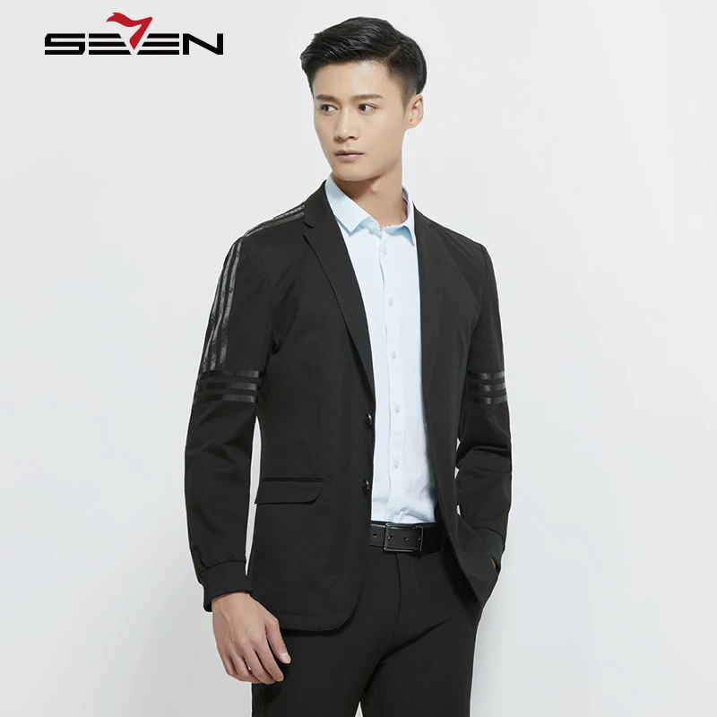 Seven7 бренд для мужчин s модный бренд блейзер повседневное Slim Fit мужской пиджак пиджаки для женщин пальто в полоску уличная черны