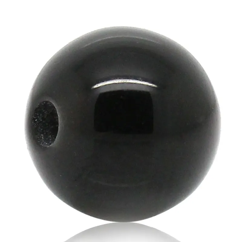 

DoreenBeads Resin Spacer Beads Round Black About 6mm( 2/8") Dia, Hole: Approx 1.2mm, 25 PCs new