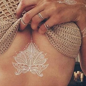 

1pc Hot Lace Design Flash White Tattoo Stickers Fake Tattoo Waterproof Transferable On Body Arm Shoulder Wedding Bride