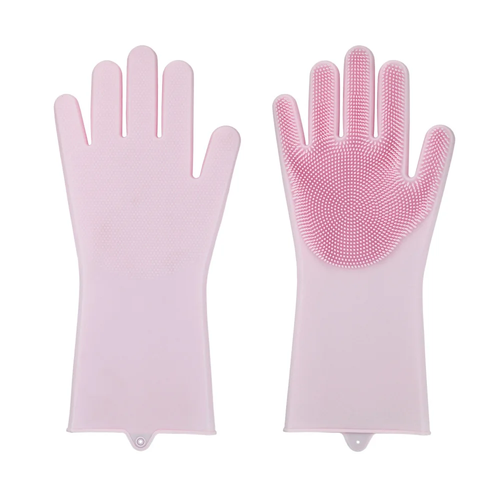 MOSEKO 2 шт Волшебные силиконовые перчатки для мытья посуды кухонные аксессуары перчатки для мытья посуды бытовые инструменты для чистки автомобиля щетка для домашних животных - Цвет: Pink