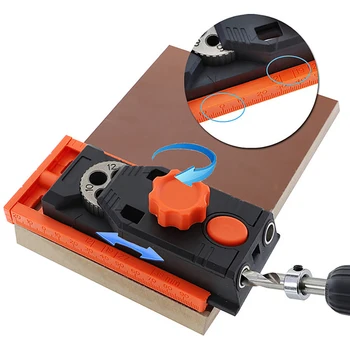 

2 In 1 Woodworking Punch Locator Round Raft Locator Oblique Hole Hole Opener Twist Drill Step Drill Suit Tools