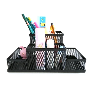 

Phone Remote Control Holder Home Organizer Storage Boxes Mesh Cube Metal Stand Combination Holder Desk Stationery Organizer